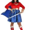 Wonder Woman Plus Size Long Sleeved Costume Dress For Women